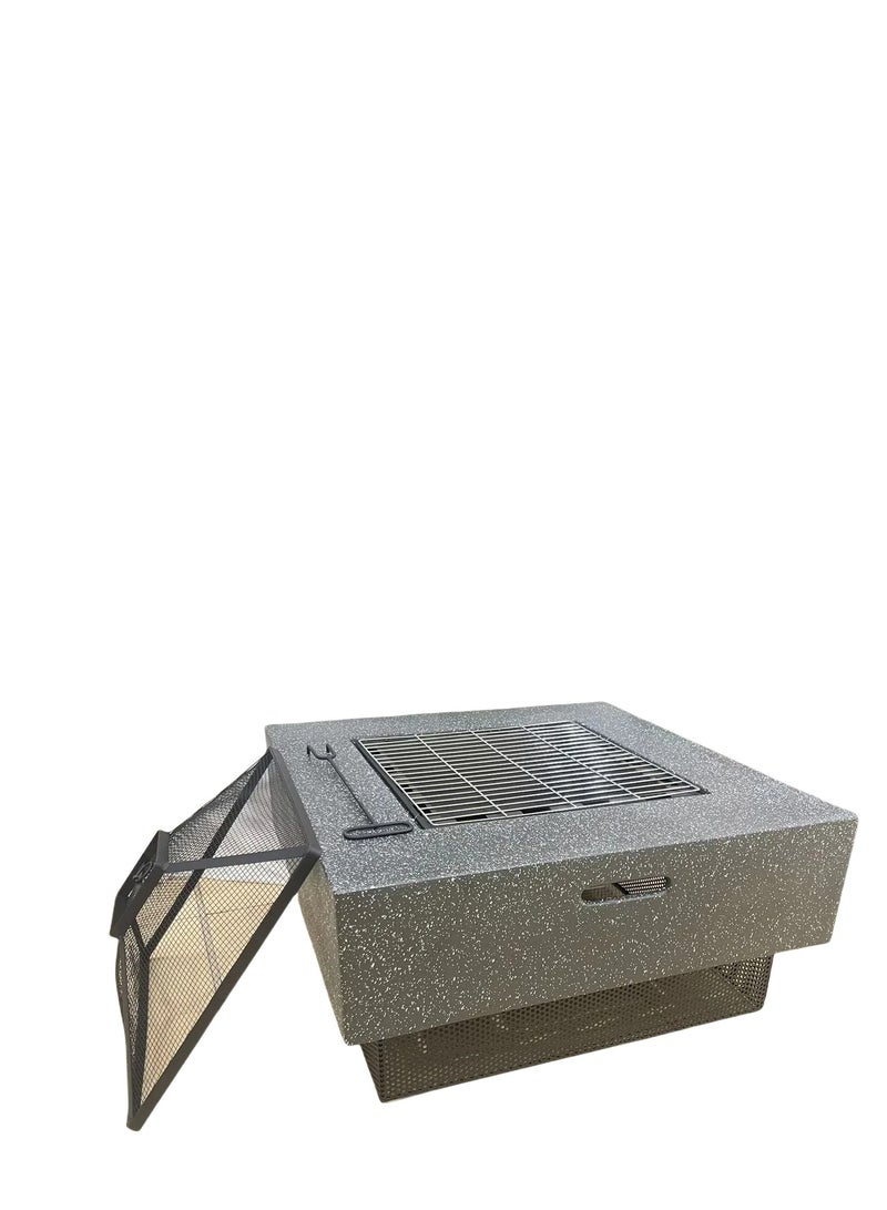 البوادي المحمولة في الهواء الطلق النار حفرة شواء لهب شواء حديقة موقد مربع الشكل - Image 3